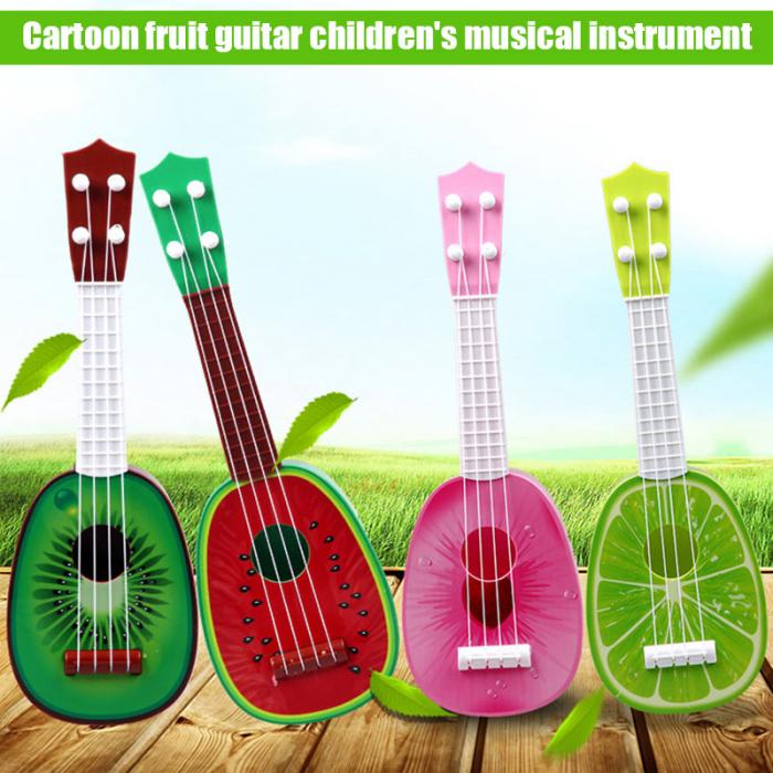 Super Leuke Kinderen 4 String Fruit Stijl Gitaar Ukulele Muziekinstrument Vroege Educatief Puzzel Speelgoed voor Kinderen Kerstcadeau