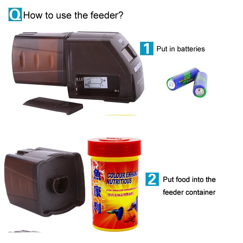 Automatische aquariumvisvoeder, verstelbaar volume, digitaal lcd-scherm, schildpaddenvlotter, korrel, staafvisvoer