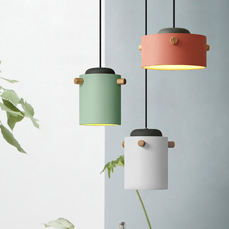 Nordisk trä pendelbelysning armatur hängande lampa armatur upphängningslampor kök matsal säng modernt trä