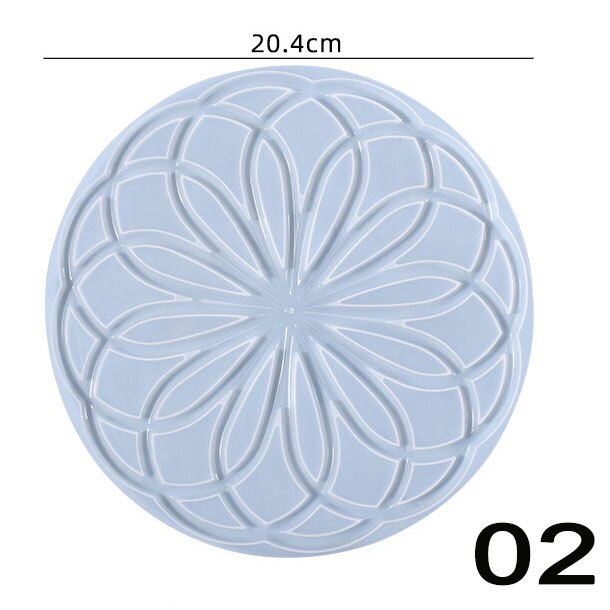 Molde de silicona de resina para posavasos redondo de Mandala, bandeja para posavasos de café, molde para bricolaje, resina epoxi, yeso, hormigón, copa de vino, molde para estera: Marrón