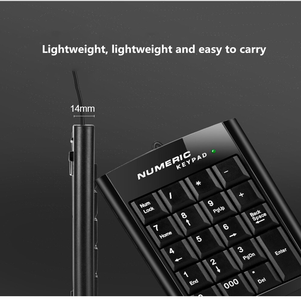 USB Numeric Keypad Wire Numpad Digital 19 Key Mini Keyboard For PC Laptop Notebook Tablets Accounting Number Pad Bank Stocks