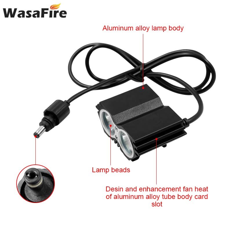 5000 Lumens X2 Bike Light T6 LED Mountain Bike Front Light Bicycle Headlight Cycling Head Lamp + 18650 Battery Pack + Charger