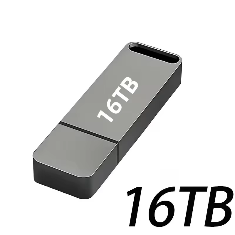 16TB Flash Drive USB3.2 High Speed Transfer Type C U Metal Flash SSD Portable Mini Flash Drive Memory Waterproof U Drive: WHITE
