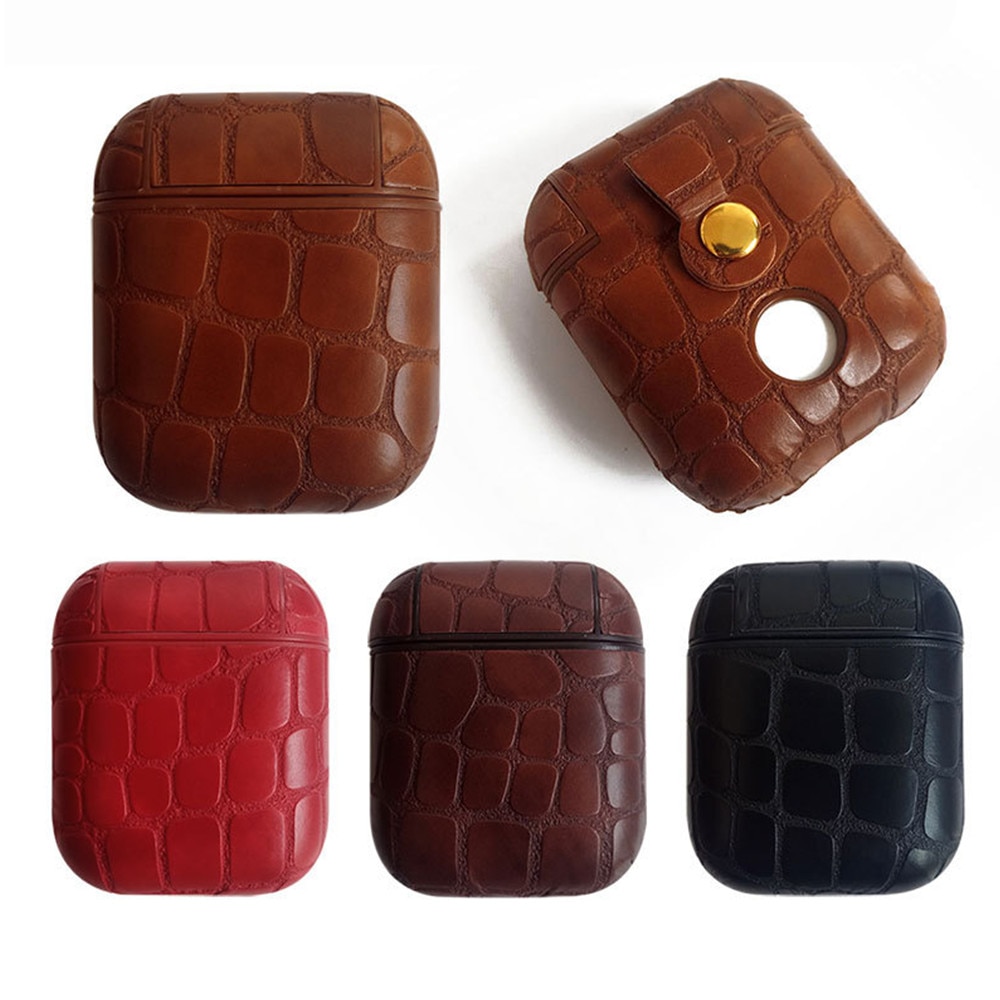 Leather Cover Voor Apple Horloge Airpods Case Beschermende Shockproof Case Voor Airpod Draadloze Koptelefoon Camouflage Skin Air Pods Case