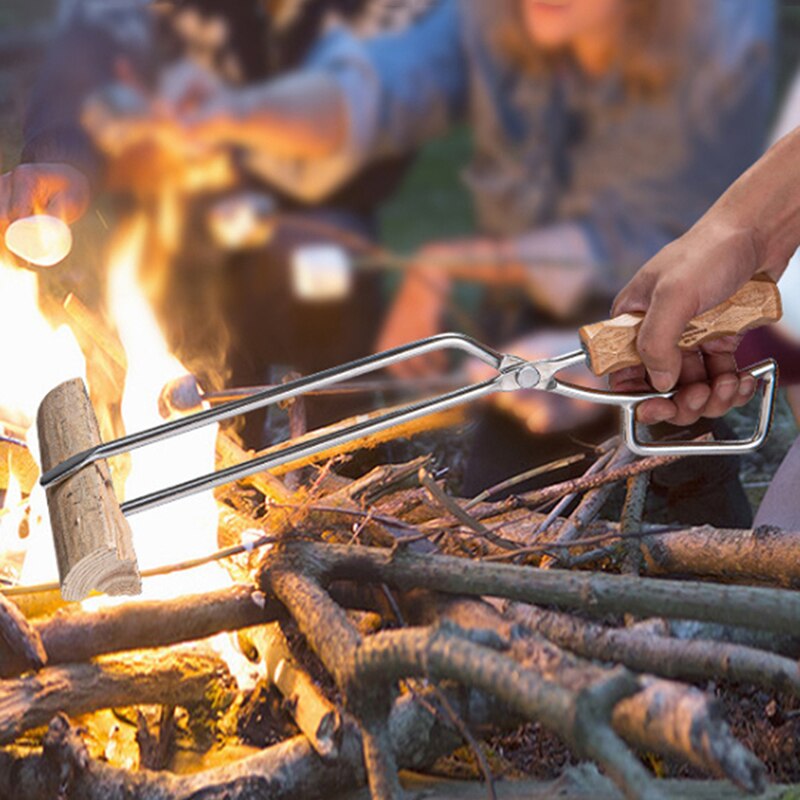 Barbecue Carbon Clips Long Handle Tongs Stainless Steel Oven Charcoal Salad Tong Kitchen Supplies Tool BBQ Tools