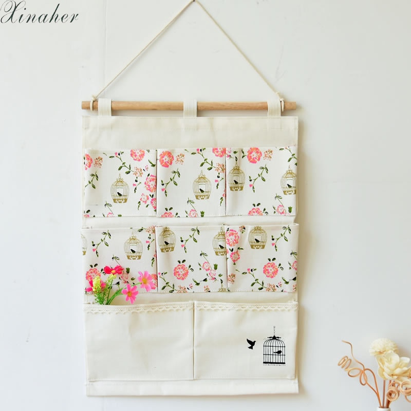 XINAHER Wall Hanging Storage Bags Wall Pocket Hanging Holder Organizer Sundry Storage Pocket For Decoration Kitchen Bathroom