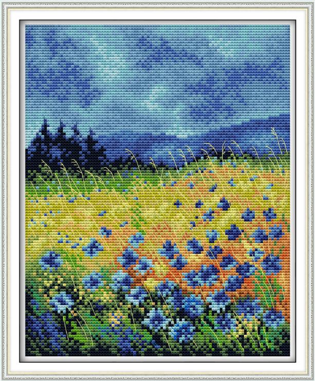 Joy Sunday Beautiful Flowers Series Cross stitch kits DMC Needlework Embroidery Cross-Stitch DIY Handwork Fabric 14CT and 11CT: H768 / 14CT Printed Cloth