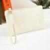 Bolso de mano de piel de cocodrilo para mujer, pochette de noche, tipo sobre,: White