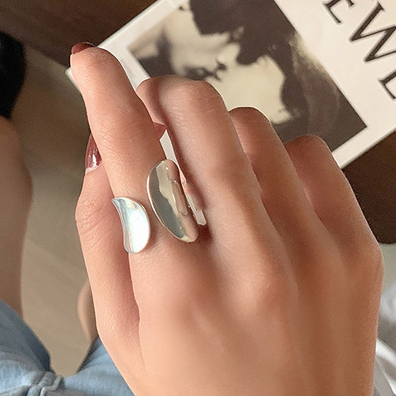 Persoonlijkheid Punk Cool Link Chain Verstelbare Vier Opening Ringen Voor Vrouwen Mannen Cross Hanger Draaien Vinger Ring Hip Hop Sieraden