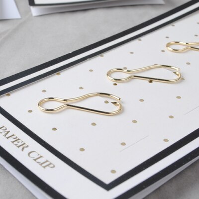 Trombone doré avec épingle, trombone en métal, marque-pages, rangement, accessoires de bureau, marque-pages avec nœud rose doré, joli nœud, trombones