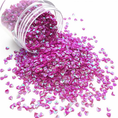 3mm ruitvormige pailletten 3d losse pailletten van pvc feestversiering diy nagelkunst bruiloftsdecoratie lentejuelas confetti 10g: Ab roosrood