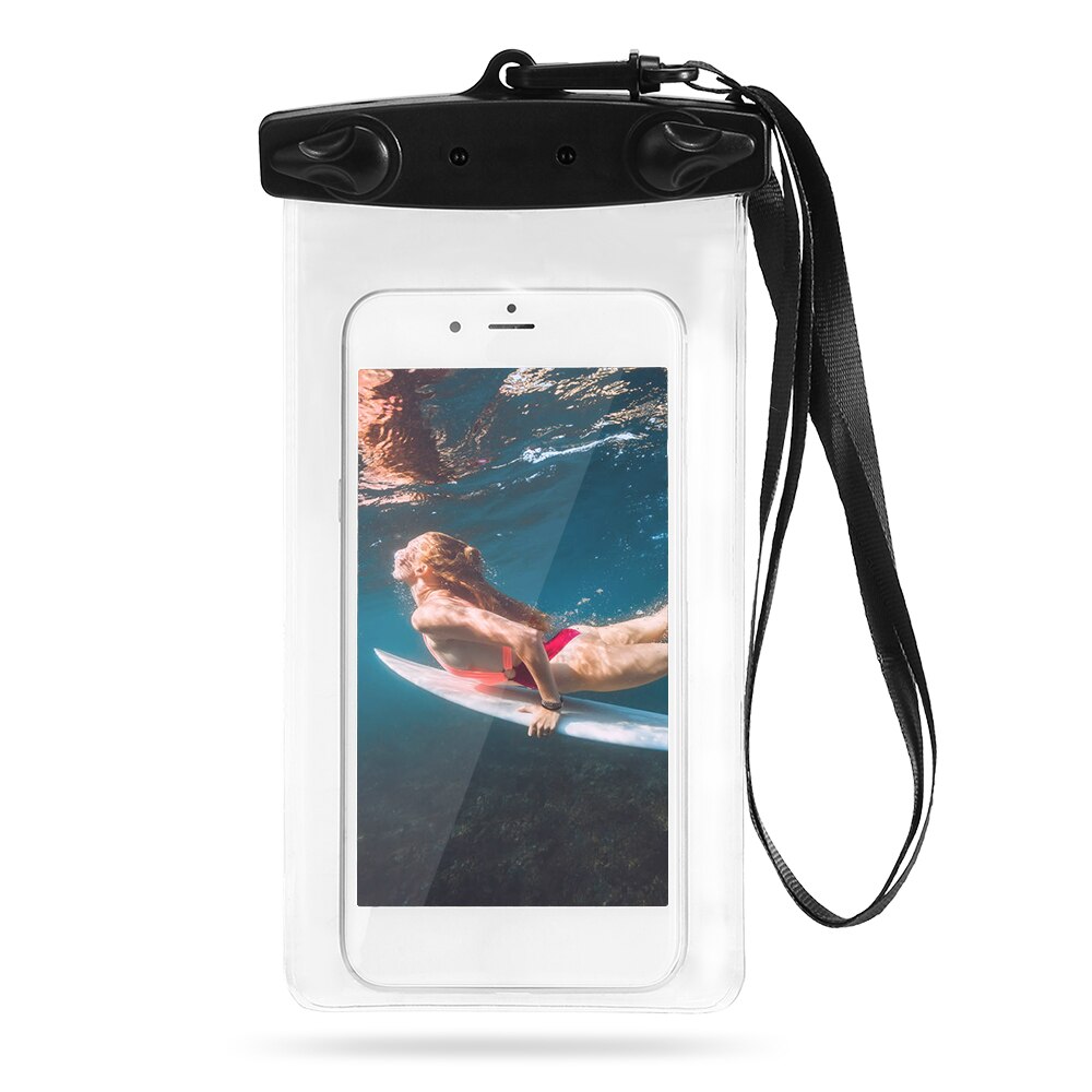 Udendørs svømning mobiltelefon vandtæt pose til sejlads svømning fiskeri kajak vandring flydende taskeholder tør beskyttelse