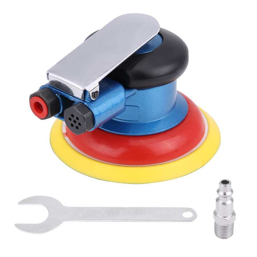 5in Air Power Random Orbital Sander 9000RPM Pneumatic Polisher Hand Sanding Tool W/ EU Adapter