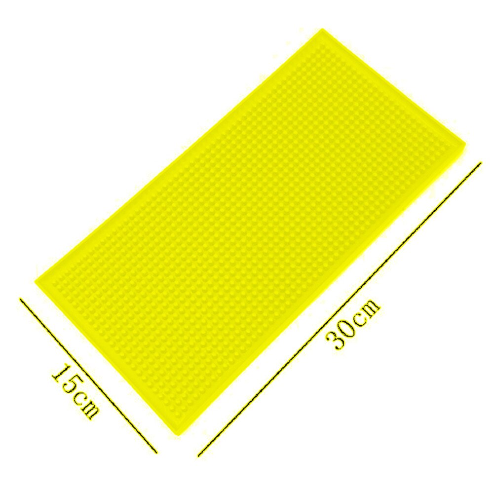 Tapis de barre en caoutchouc antidérapant barre coureur verre égouttoir bière boisson Rail barres tapis de Service E2S: yellow 15cmx30cm