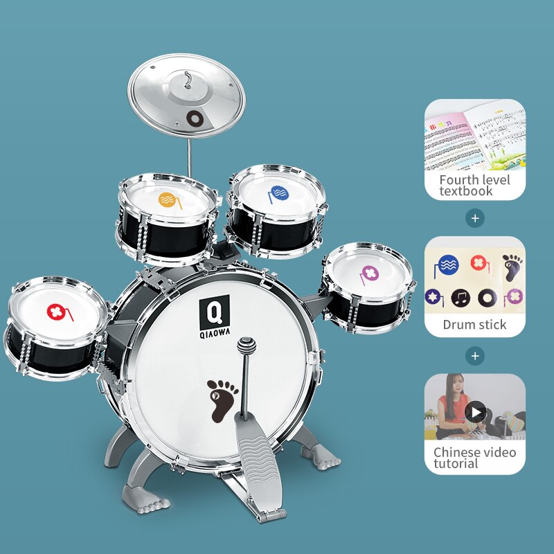 Kinderen Drum Set Kinderen Junior Drums Kit Simulatie Jazz Drums Percussie Muziekinstrument Wijsheid Ontwikkeling Speelgoed Converteren Drum