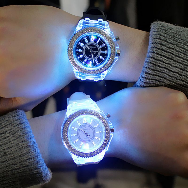 Boy Girl Watch 7 Colors LED Light Colorful Electronic Digital Wrist Watch Clock Children Student Watch