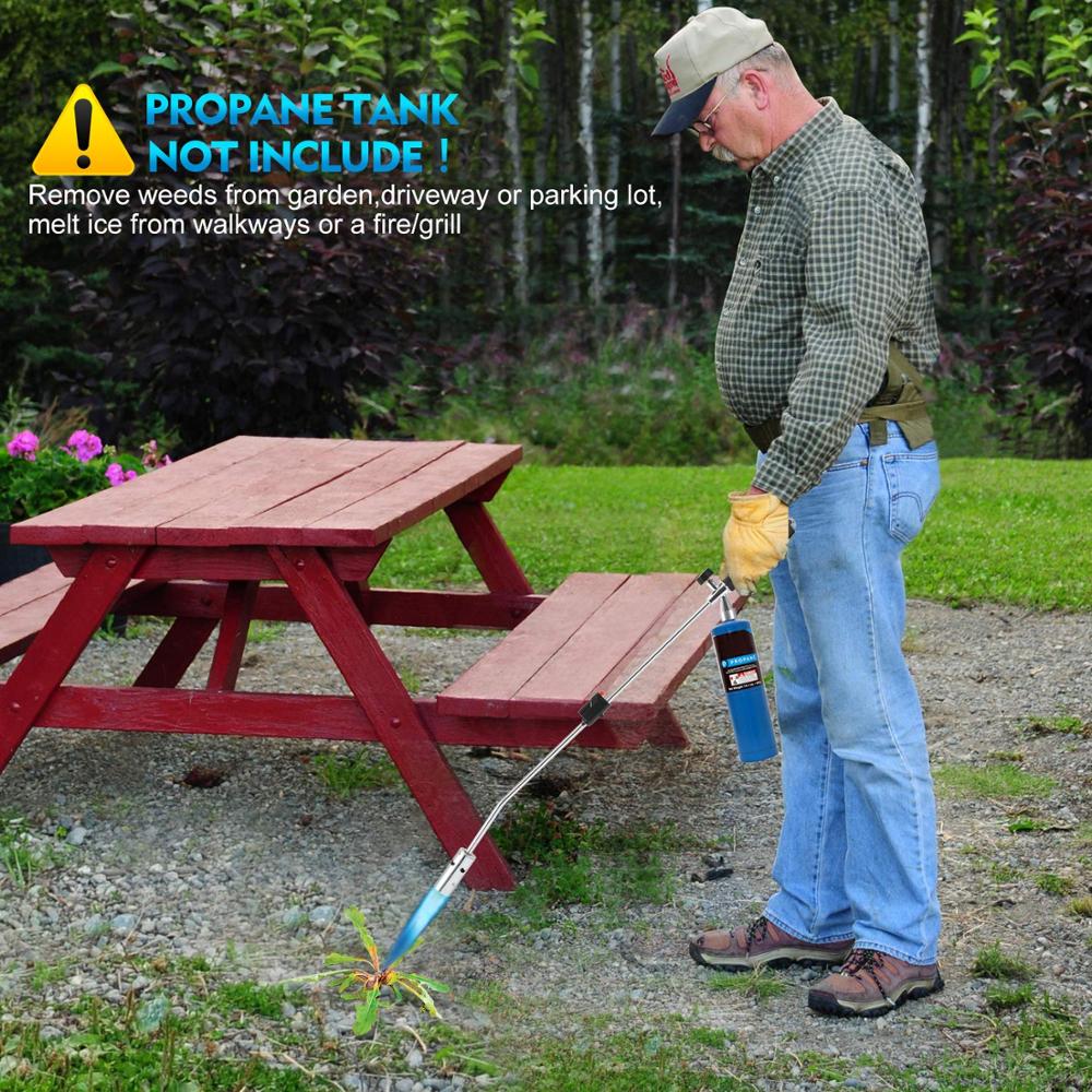 Propane Burner Blow Torch Self Igniting with Flame Control Valve Anti-slip Handle(gas tank not included)