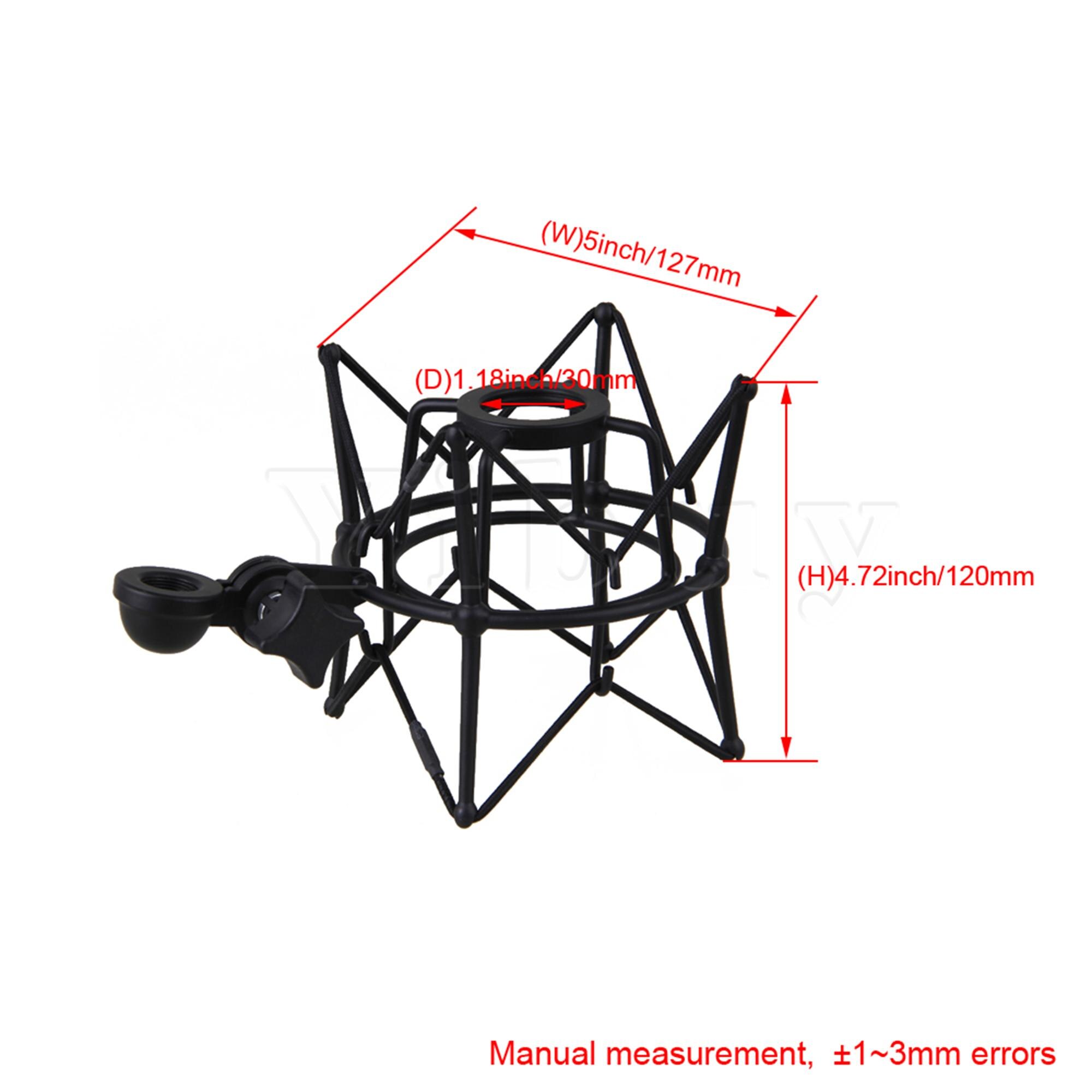 Yibuy svart metall stor cylinder spider shockmount hållare