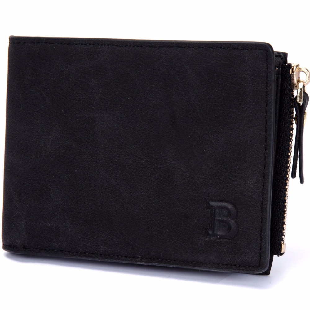 Heren Portemonnee Korte Portemonnee Kleine Mode Zwart Bruin Id Credit Card Holder Purse Portemonnee