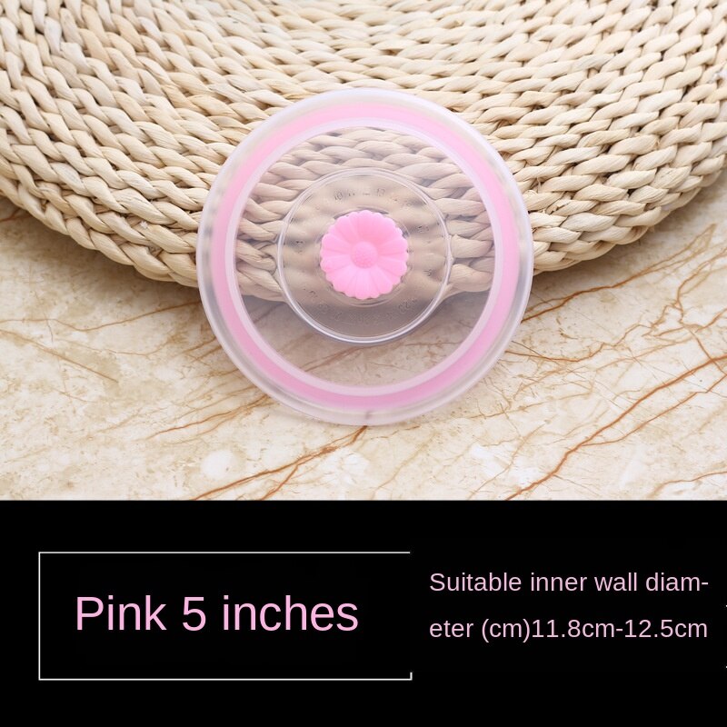 Reusable Food Packaging Cover Silicon Food Fresh-Keep Sealing Cap Vacuum Stretch Silicone Lids Kitchen Silicone Cover: Pink 5 inches