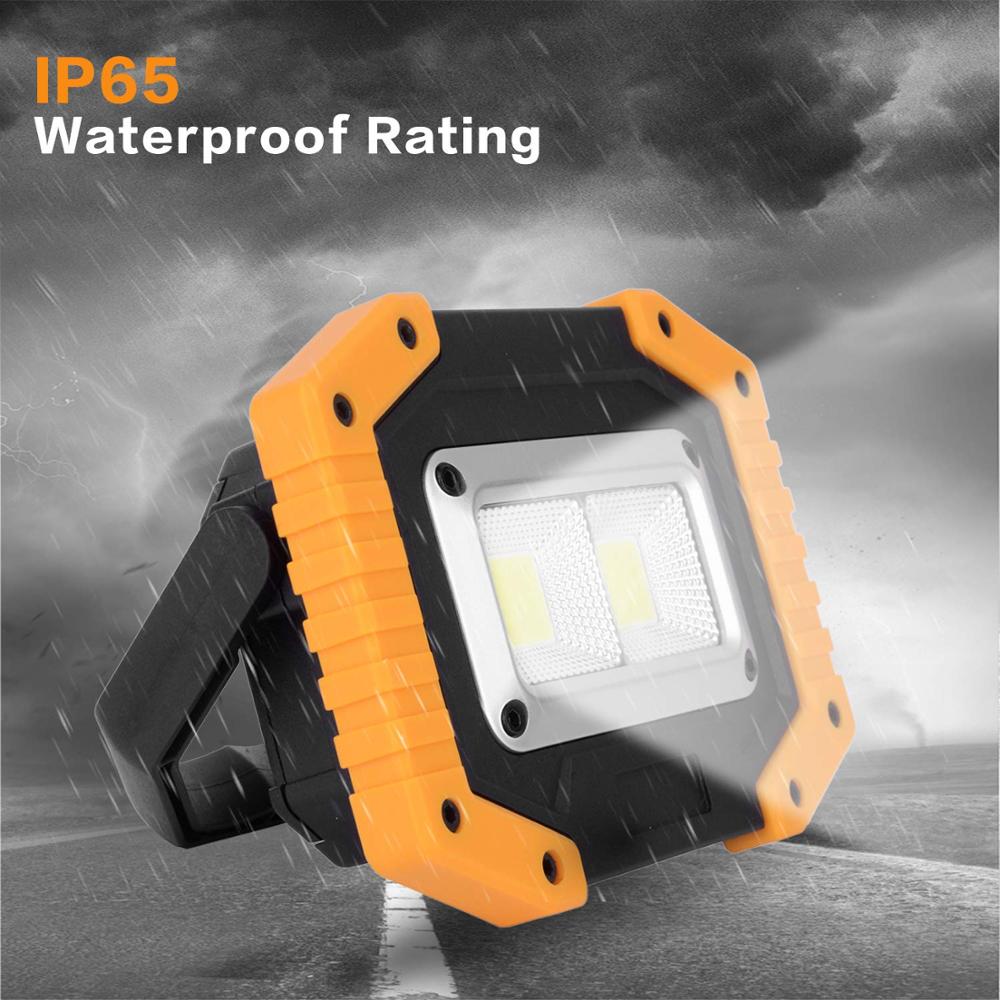 COB LED Portable Lantern Work Lamp Waterproof 3-Mode Emergency Portable Spotlight Rechargeable Floodlight Camping Lamp 18650