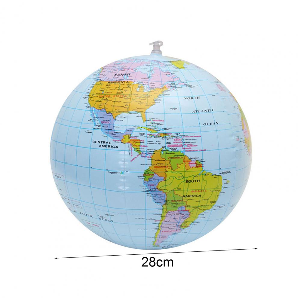 Inflatable Globes Toy for Education Fun Pool Toy Detailed Geographic Annotation Easy to Inflate Carry Beach Ball for Kids