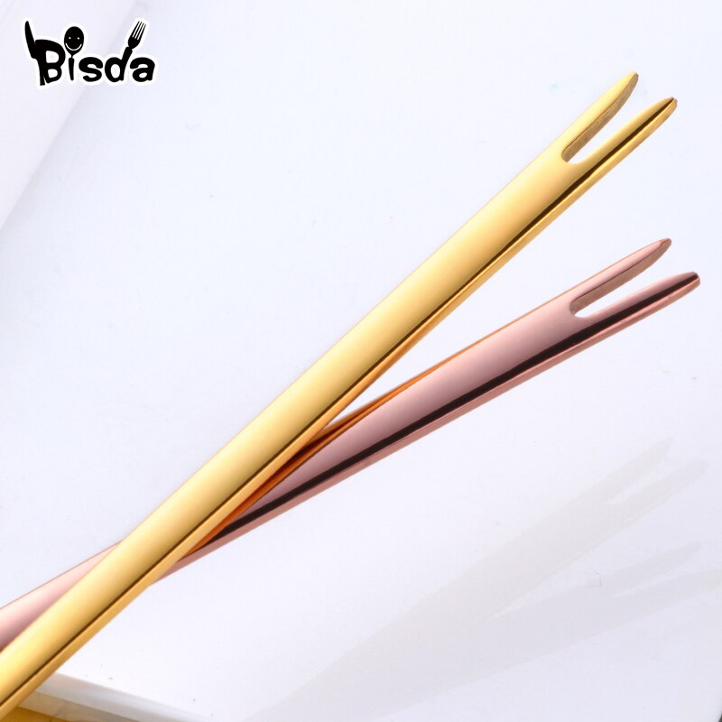 Cuillère à glace en acier inoxydable, cuillère à mélanger, Long ustensile à Cocktail fourchettes à fruits remuer outil à vin 1 pièce