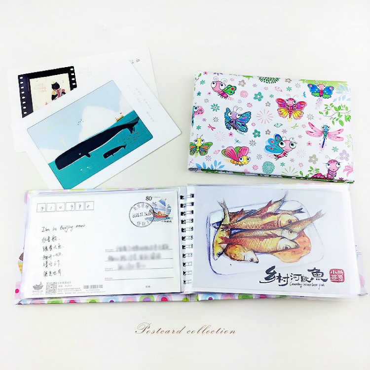 Álbum de papel artesanal de 6 pulgadas, álbum de Navidad de dibujos animados, inserción de de guardería, postal, , colección de postales de dibujos animados