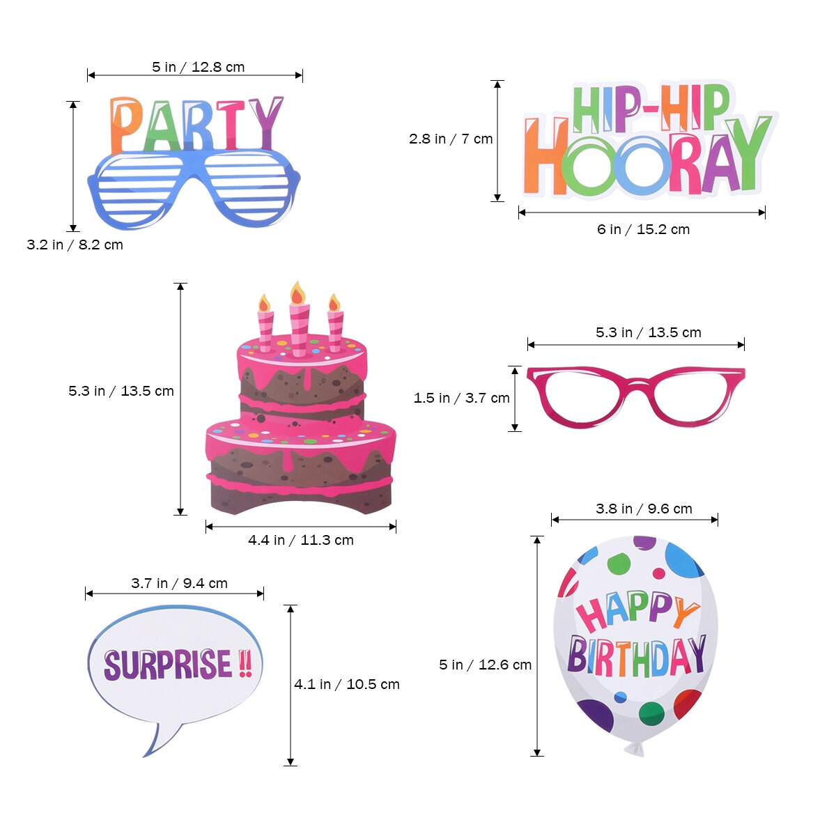 22 Pcs Photo Booth Props Funny Birthday Decor for Celebrating Birthday