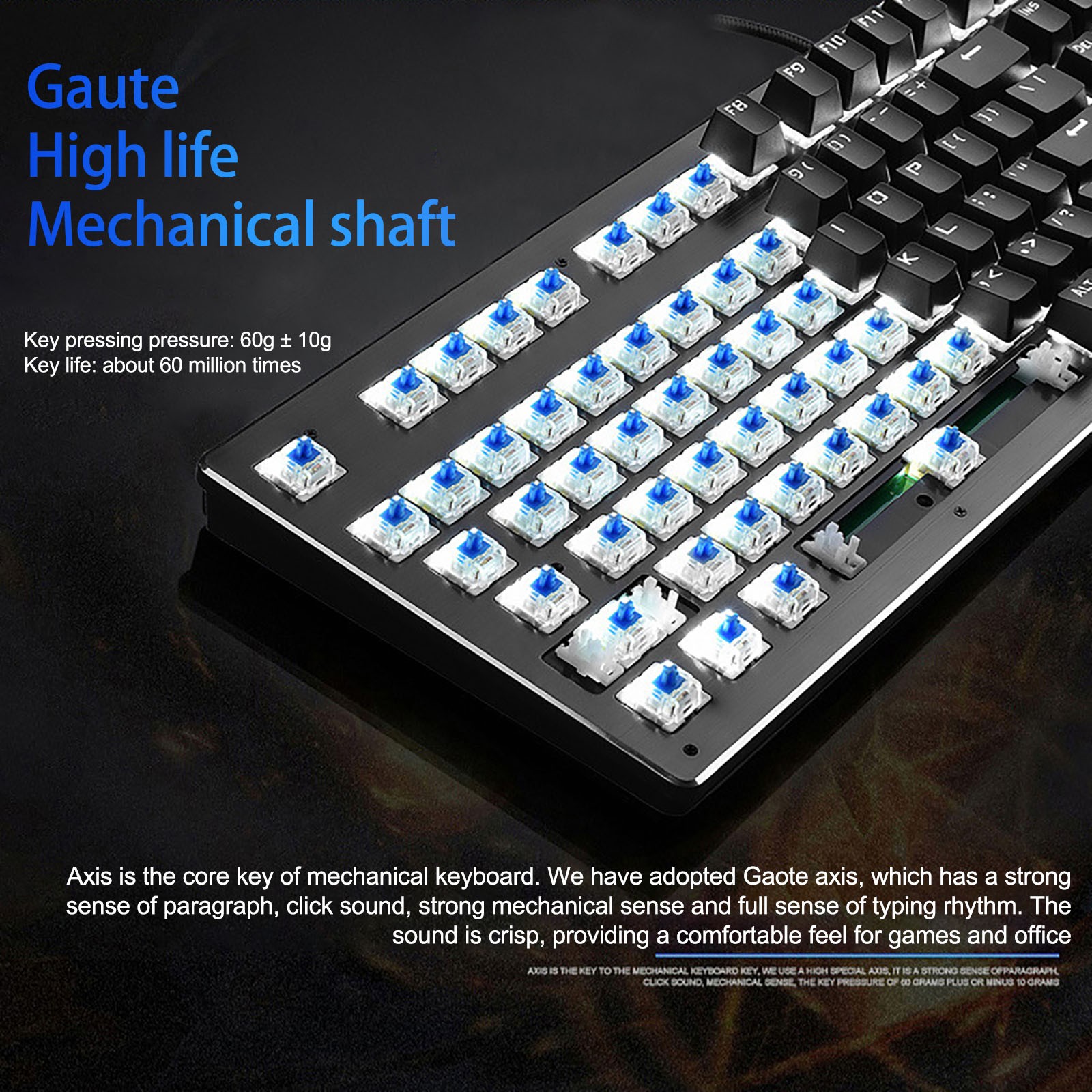 Mechanical Gaming Keyboard Computer Mouse Gamer Sets Blue Switch 104Key Backlight PC Keypad Ergonomic Gaming Mouse For PC Laptop