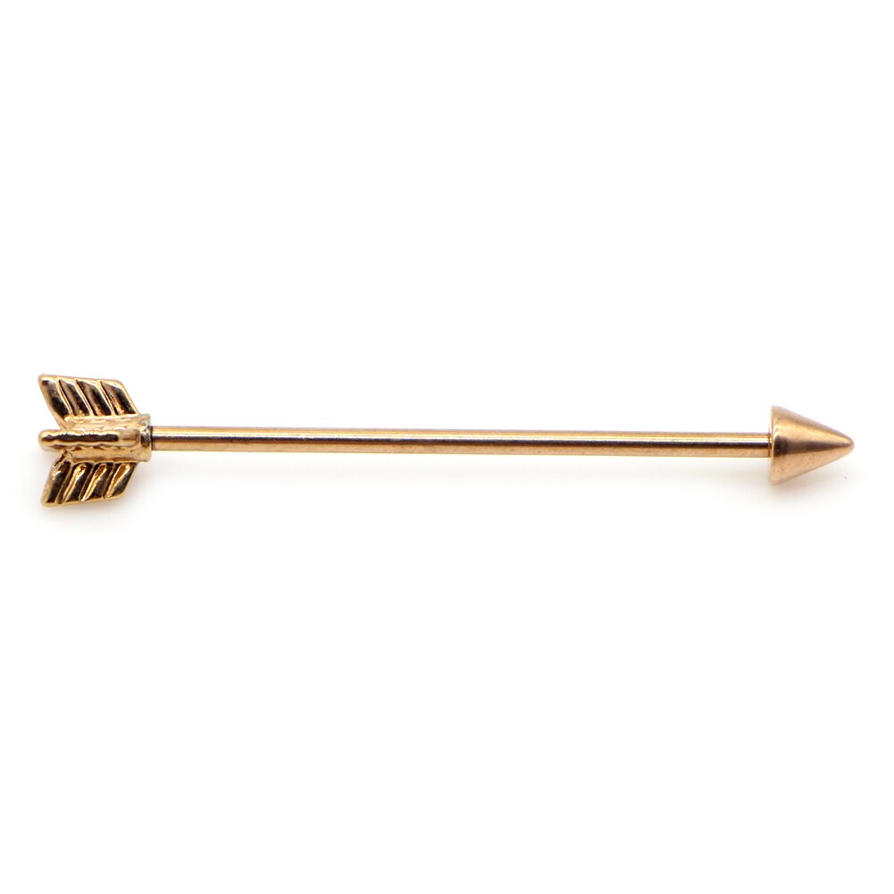 14G 1pc Stainless Steel Industrial Barbell Earrings Twisted Matte Rainbow Ear Cartilage Helix-Conch Piercing Jewelry: Style A-Rose Gold