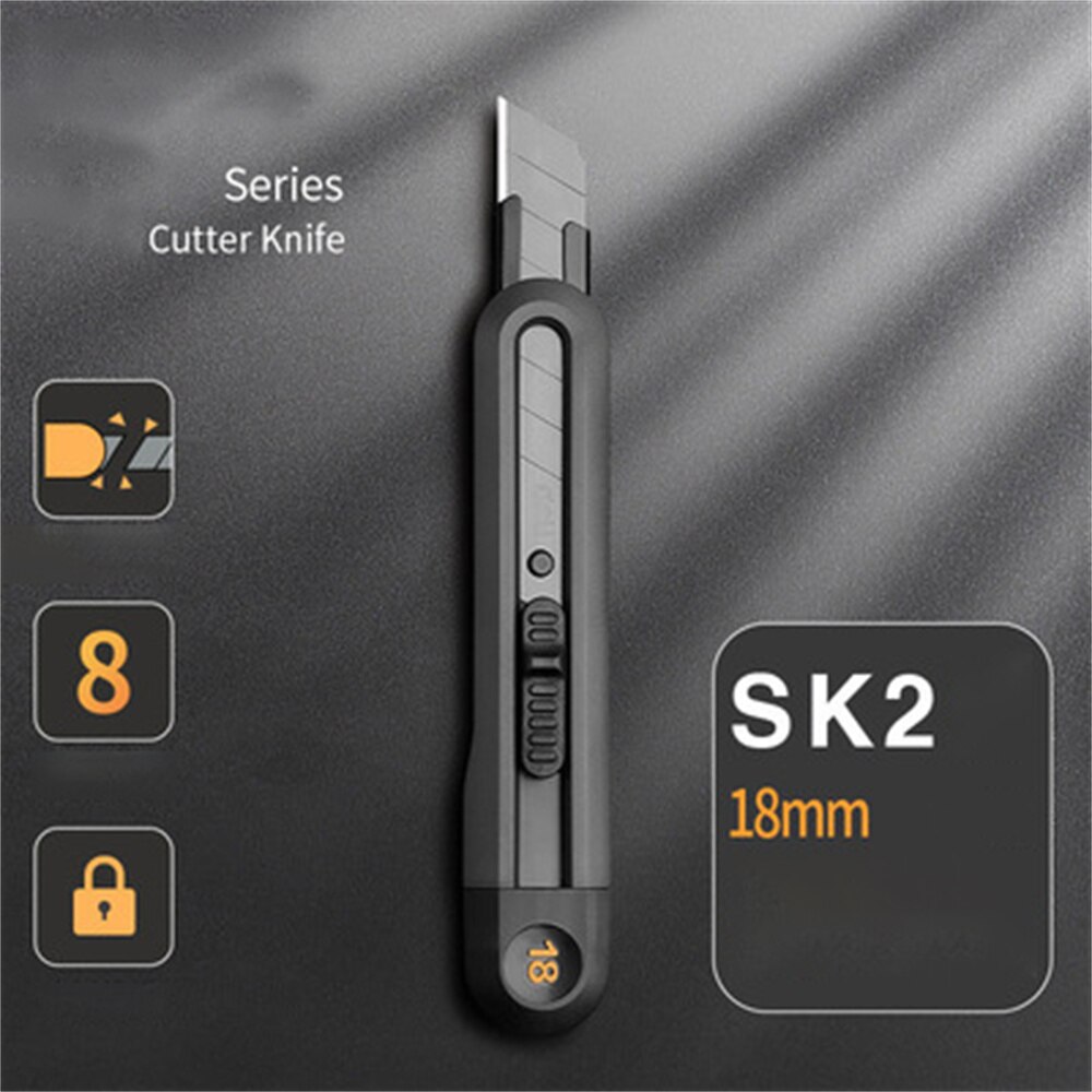 1pc Retractable Utility Knife Snap Off Wide Blade Box Cutter Art Knife,Auto Lock Carbon Steel Sharp Cutting Carton: C