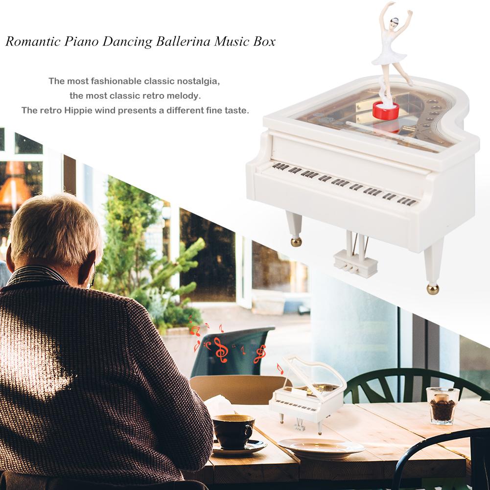 Classic Rotating Dancer Hand Crank Musical Boxes Romantic Classic Piano Model Dancing Ballerina Music Box Birthday Wedding