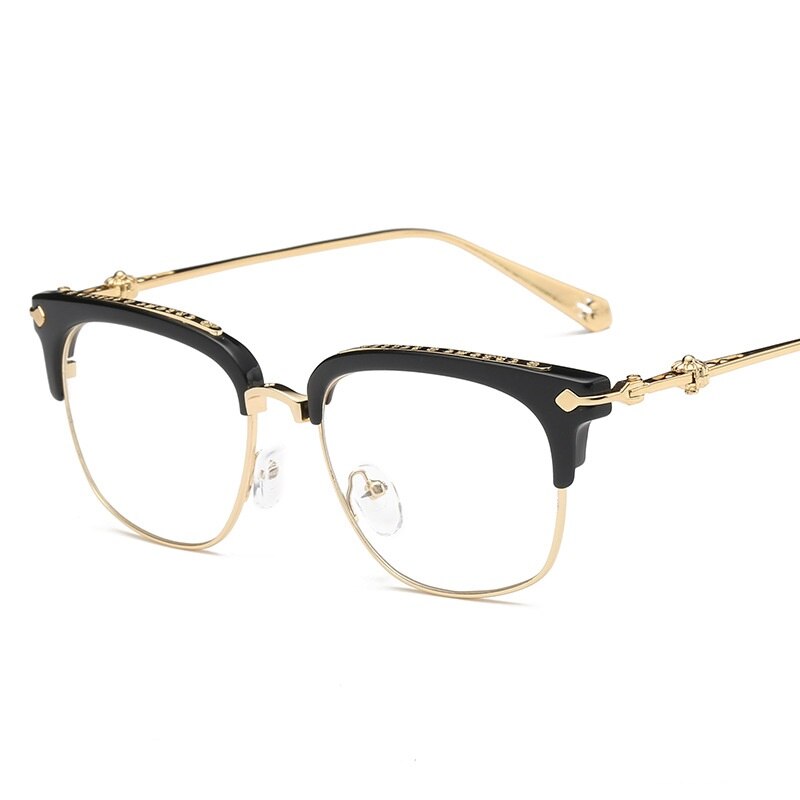 Retro Classic Clear Frames Glasses Men Women Eyeglasses Vintage Half Metal Eyewear Frame