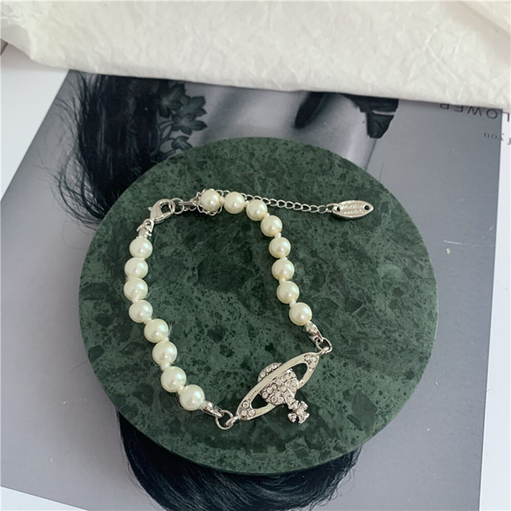 Luxe vintage klassieke saturnus parelketting, vrouwelijke zoetwaterparel, sleutelbeenketting, korte ketting, armband, toa: 4c