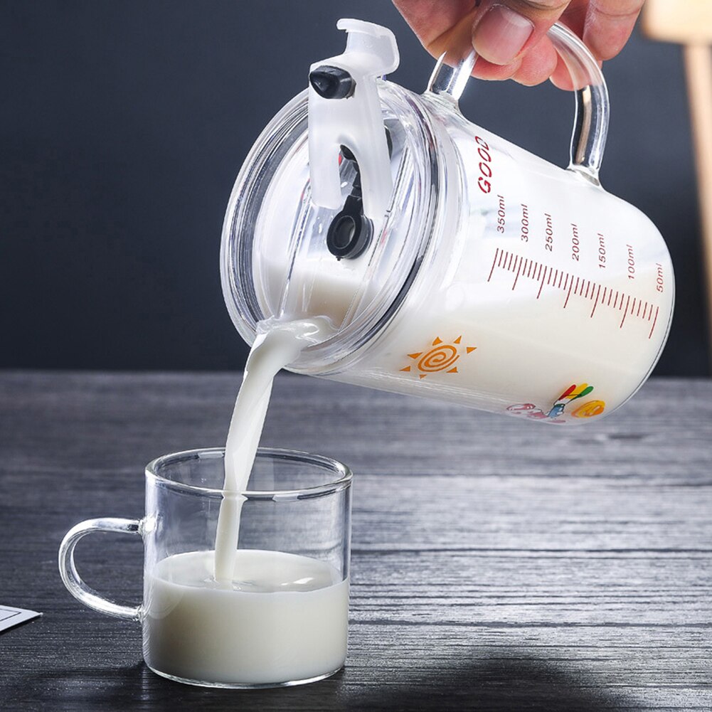 Szklany kubek na wodę słomiane szkło dziecko skala kubek śniadanie kubek robić mleka kubek robić soku pieczęć z uchwytem śniadanie dla dzieci kubek ze słomką