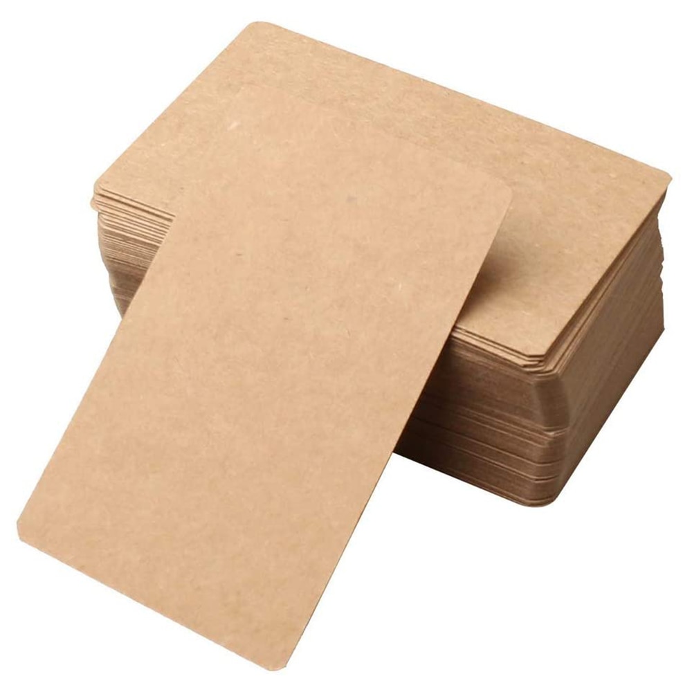 50 Pieces 350 Gram Blank Kraft Paper White Cardstock Paper Business Card Craft Cardboard Word Card DIY Card Stationery