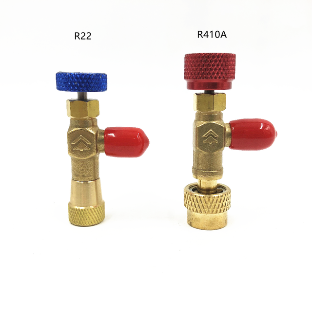 Køleværktøj væskesikkerhedsventil  r410 r410a r22 klimaanlæg kølemiddel 1/4 &quot;sikkerhedsadapter reparation af klimaanlæg: R22 og  r410a