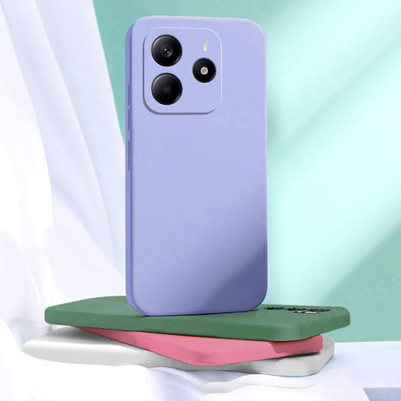 Coque de luxe en silicone liquide pour Redmi Note 14, coque de téléphone souple, pare-chocs d'origine, 5G