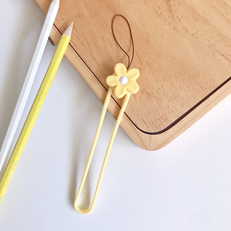 Cute Flower Mobile Phone Straps Rope Cartoon Strap Neck Lanyards Hand Strap For Phone Case Long Rope Lariat For Name Card Chain: Yellow ( Short )