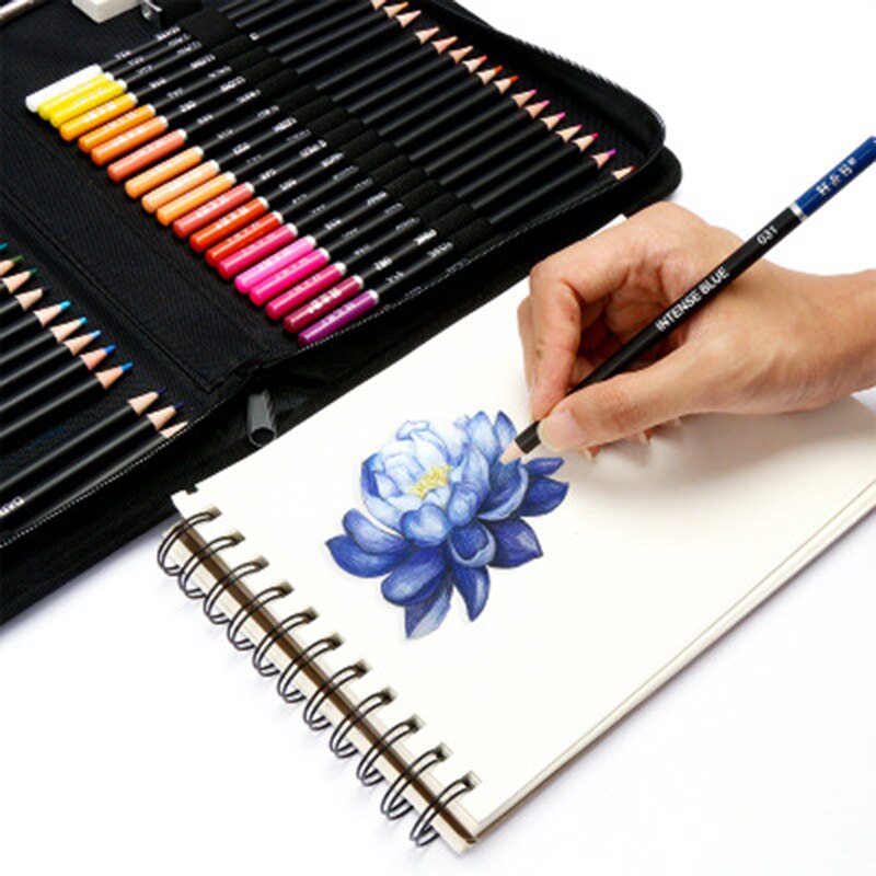 Kit profissional de lápis de pintura a óleo, 75 cores, para estudantes, material escolar de arte