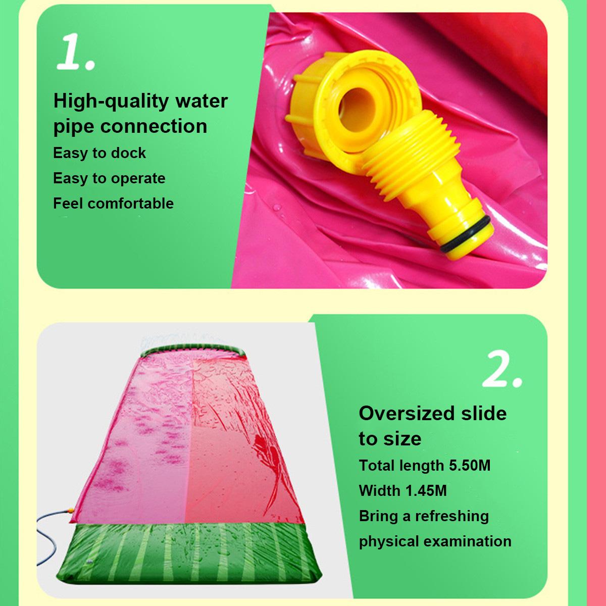 Children's Summer Watermelon Waterslide Inflatable Toy Garden Kids Entertainment Outdoor Water Skiing Surfboard Water Toys Game