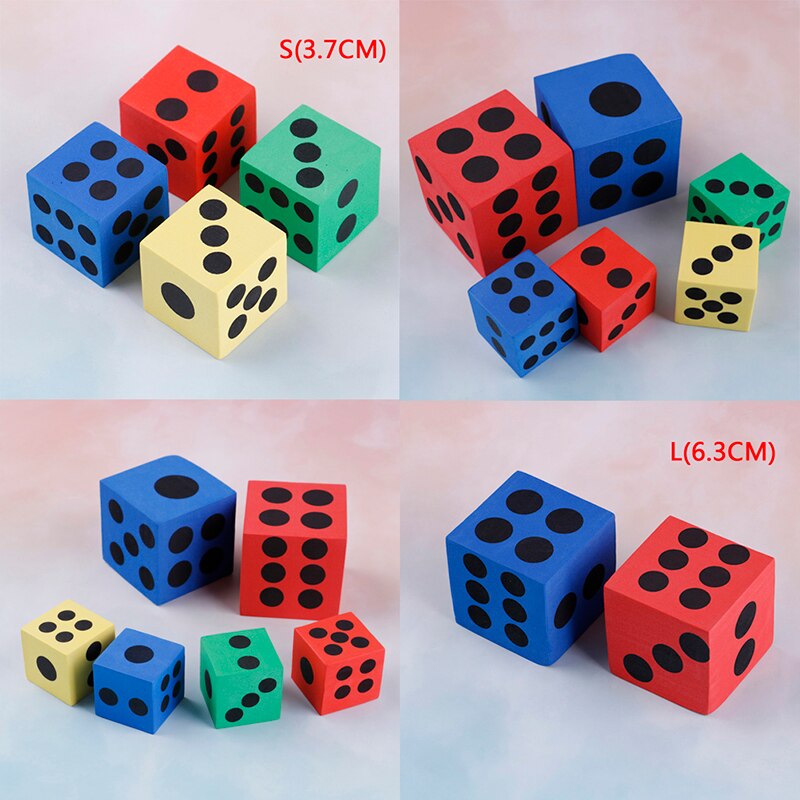 1Pc 6 Zijdig Sterven Draagbare Tafel Games Dobbelstenen Schuim Dot Dobbelstenen Beste Willekeurige Kleur Acryl Ronde Hoek Dobbelstenen