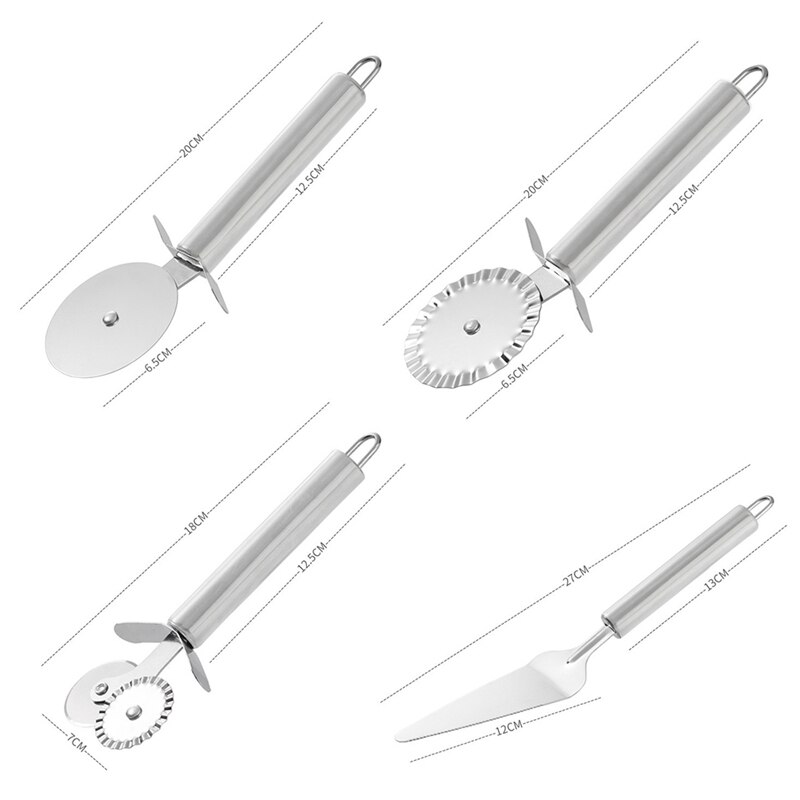 Pizza Cutter Rvs Dubbele Roller Pizza Mes Pizza Deeg Divider Gebak Pasta Deeg Crimper Keuken Gereedschap