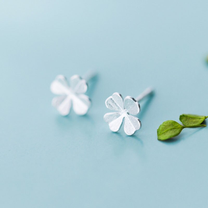 INZATT-pendientes de tuerca de flor minimalista para mujer, Plata de Ley 925 auténtica, pieza de cumpleaños, accesorios de joyería delicada