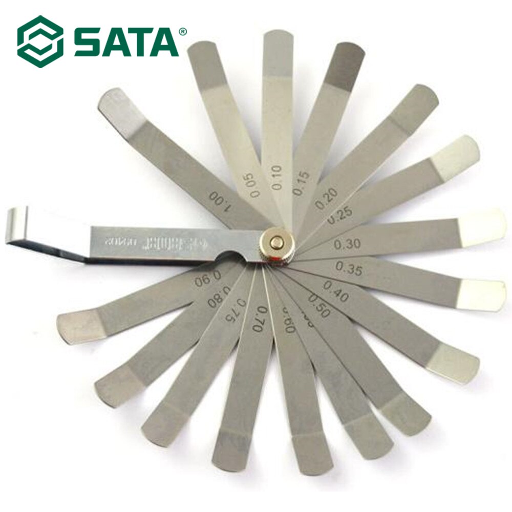 SATA narzędzia 16pc szczelinomierze zestaw ze stali nierdzewnej szczelinomierz miernik 0.05-1.00MM 09402