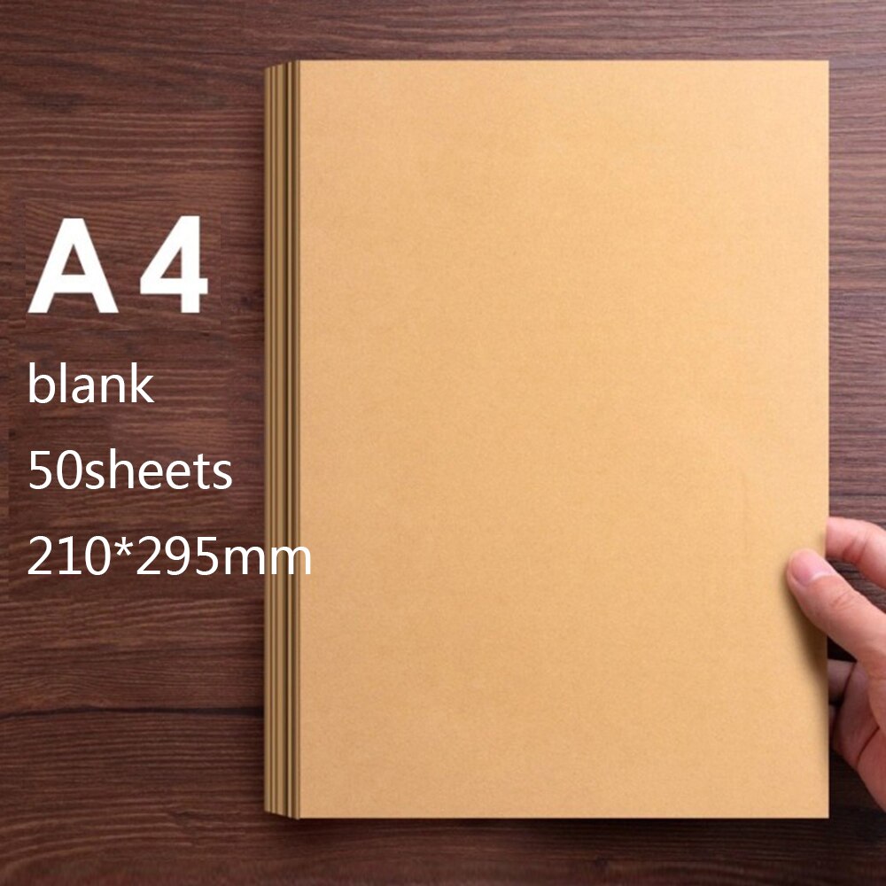 50 sheets A4/B5/A5 Vintage Kraft paper Writing Letter Stationery Romantic Note craft Paper painting packaging paper: E
