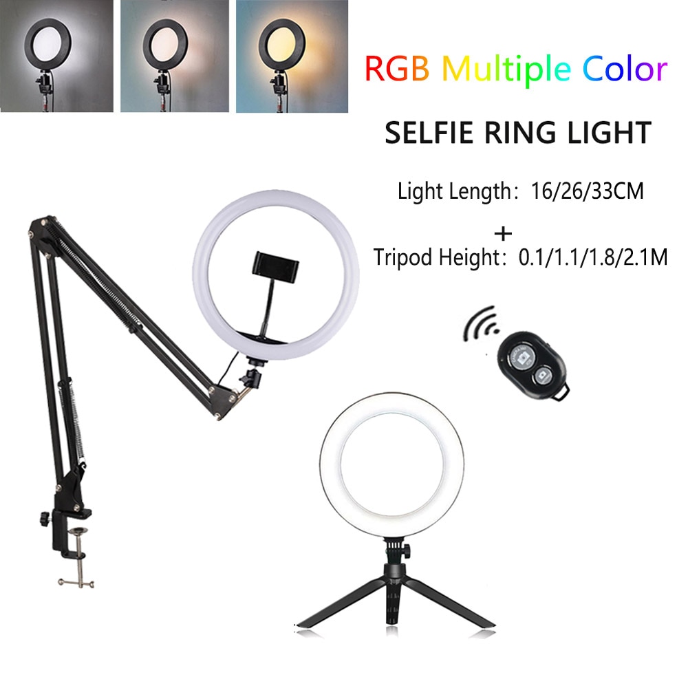Dimbare Led Ring Licht Met Statief Usb Ring Lamp Fotografie Selfie Licht Ring Statief Met Lamp Ringverlichting Ring Licht Statief wit