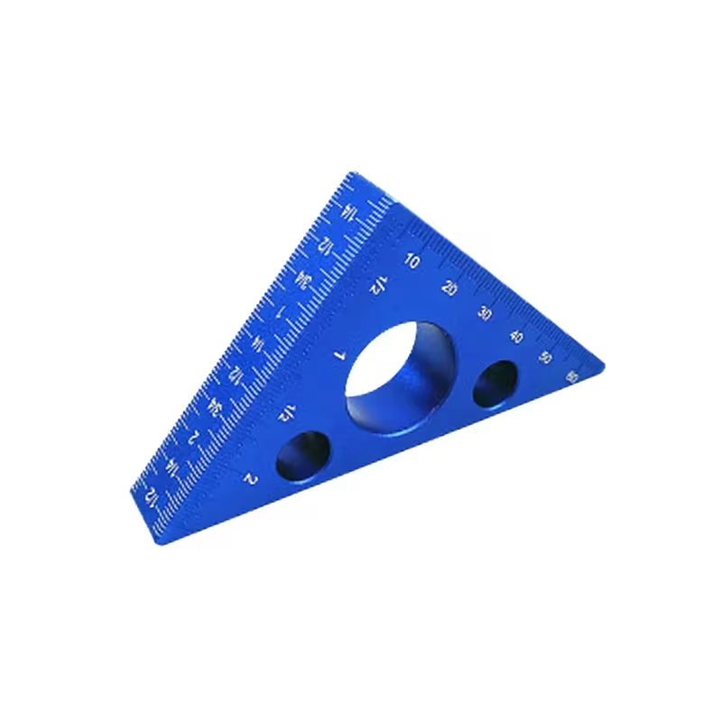 Haakse liniaal aluminium pochet DIY houtbewerking driehoek liniaal hoogte meten meting houtbewerking gereedschap: Blauw