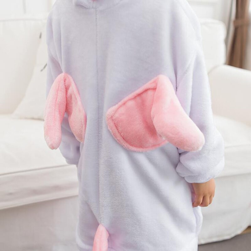 Kid Pink Unicorn Kigurumi Onesies For Girls Boys Child Anime Cosplay Jumpsuit Funny Fantasia Winter Animal Cartoon Onepiece